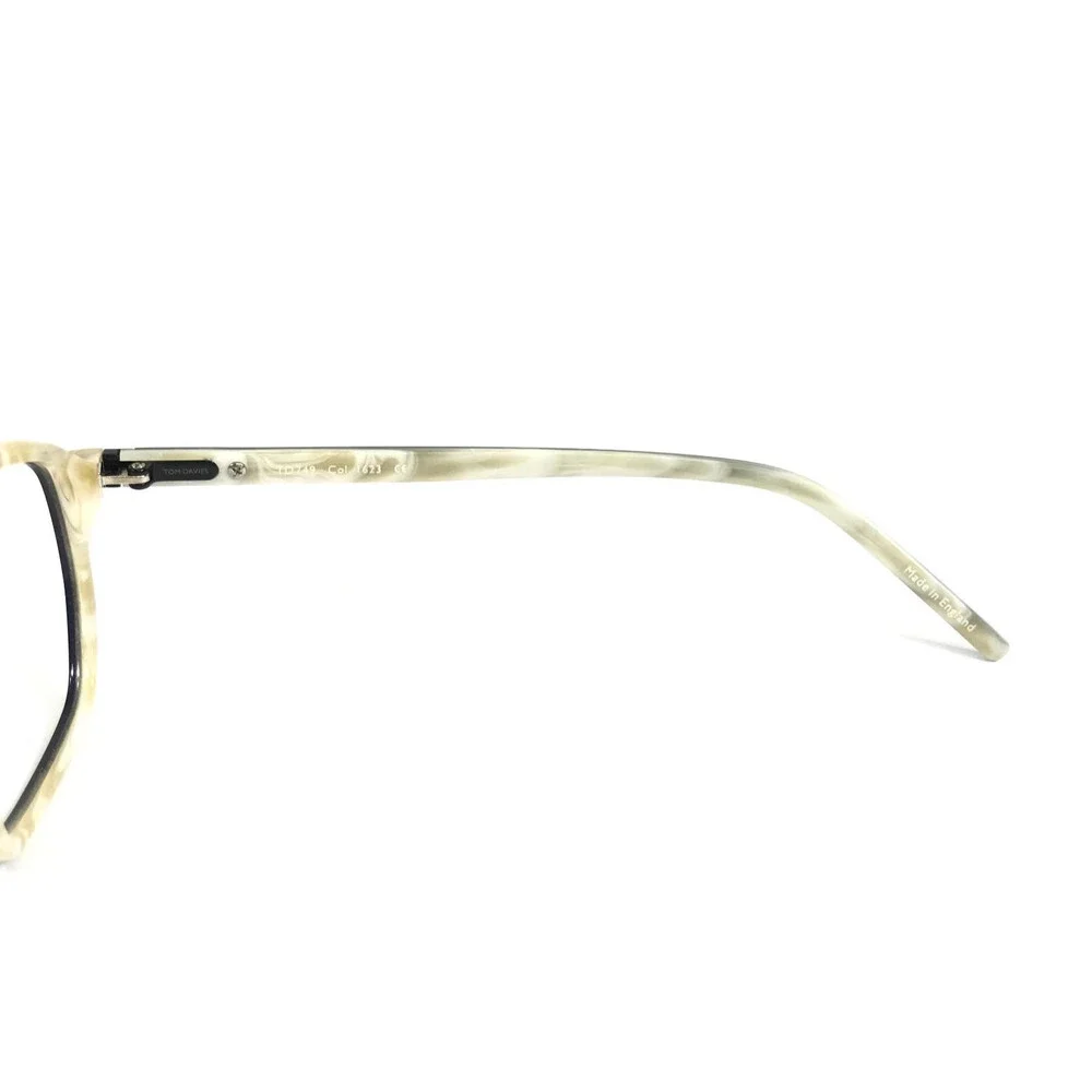 Tom Davies Eyeglasses Frames TD749 Col. 1623 Black Ivory Marble 51-18-140
